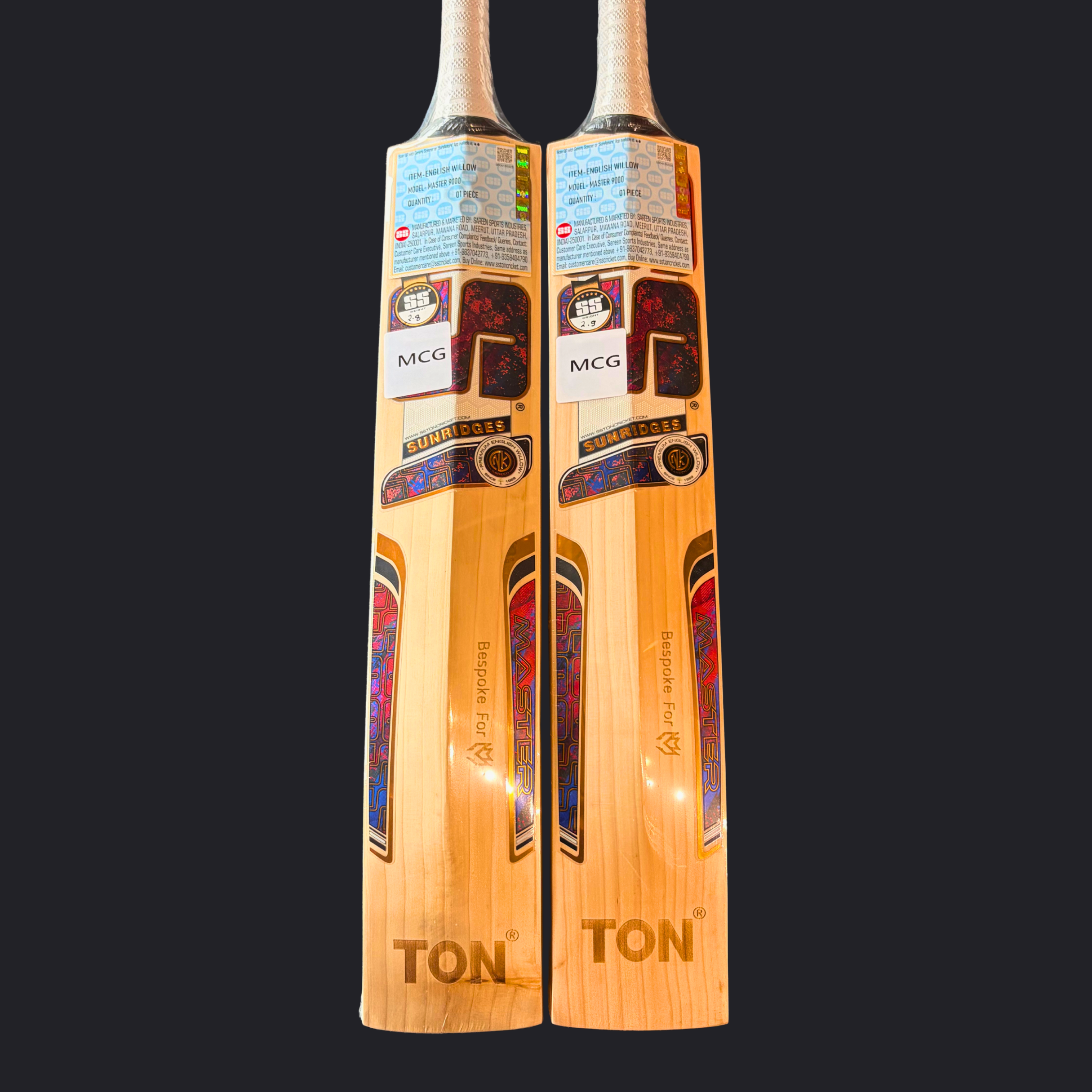 Image of SS Master 9000 Grade 1+ English Willow Cricket Bat - SH
