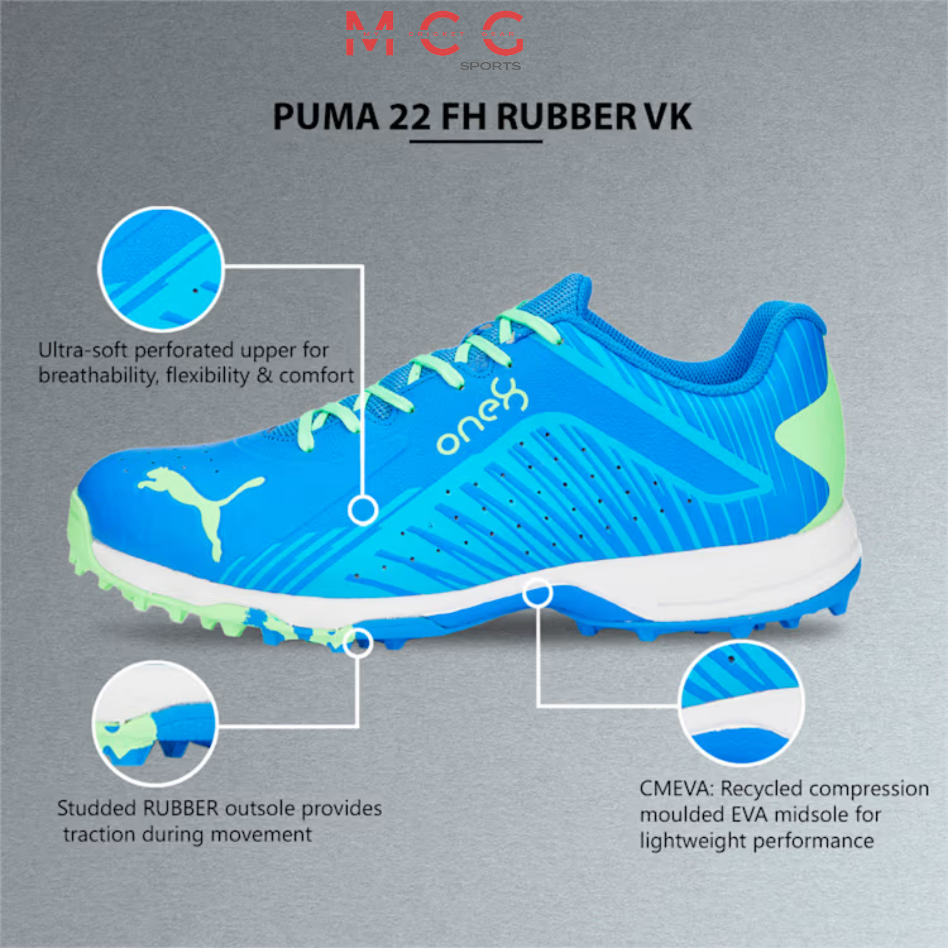 Image of PUMA 22 FH Rubber Unisex Cricket Shoes