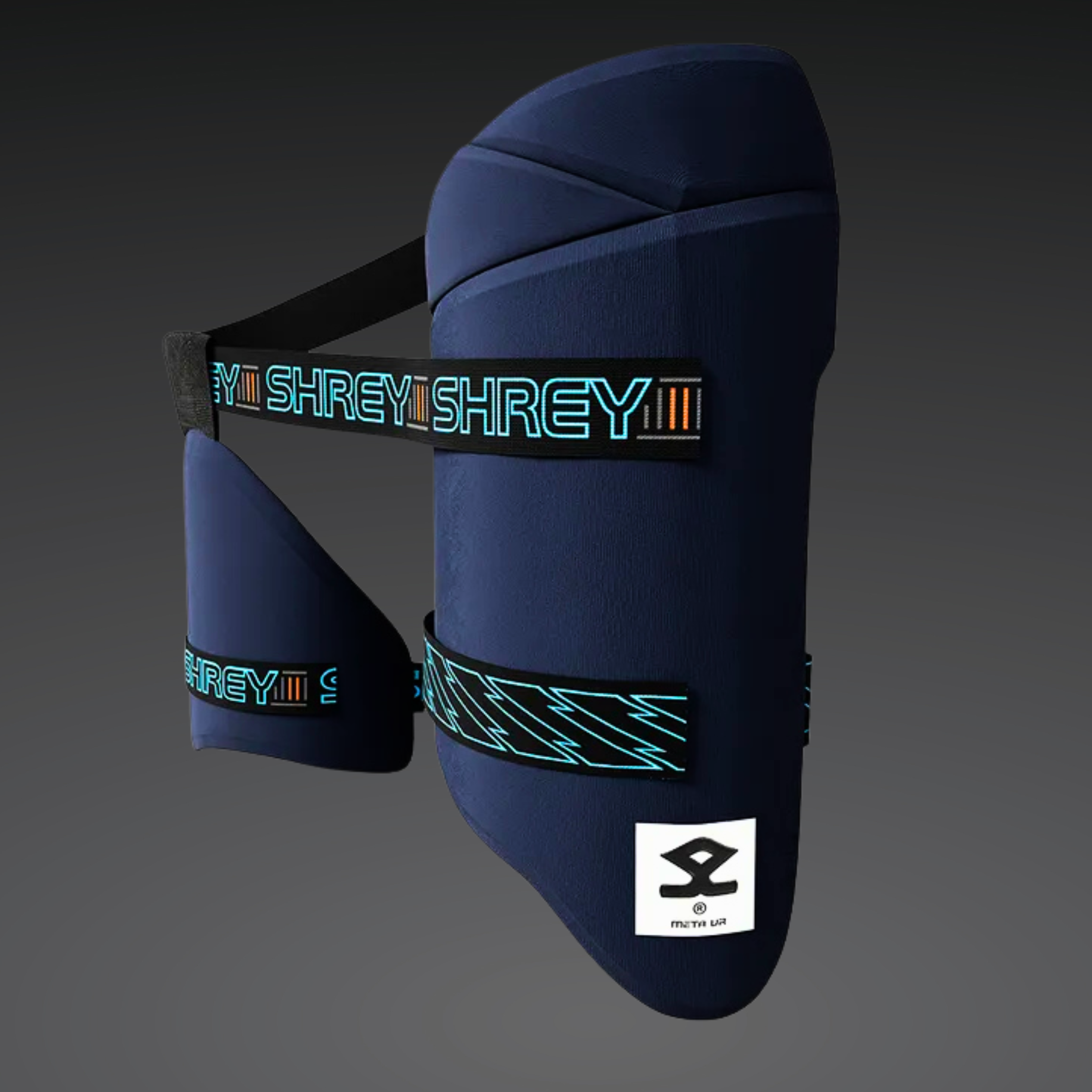 Shrey Meta VR Cricket Thigh Guard – Dual Shield 3D Ergonomic | Adjustable Straps | Elite Protection
