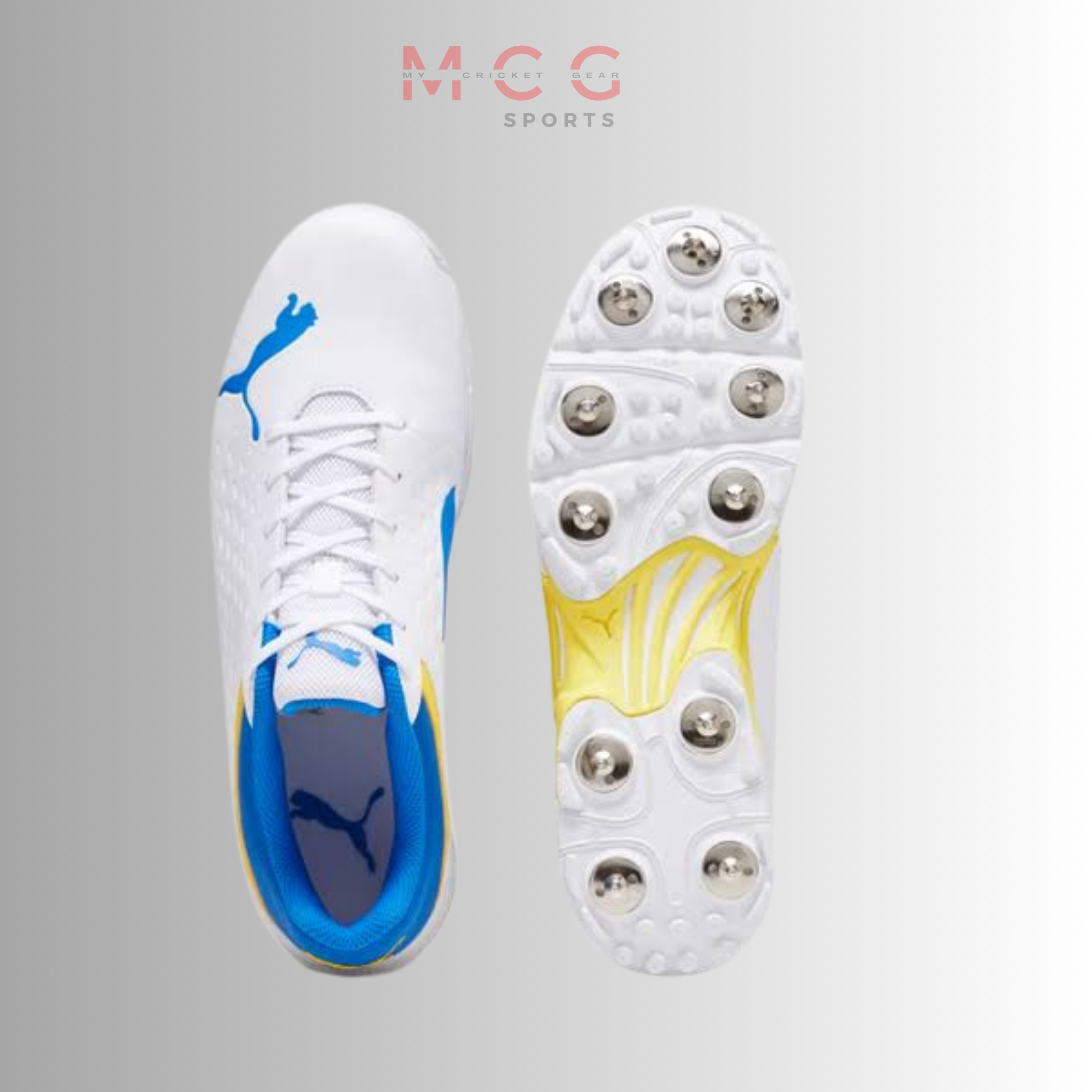 Image of Puma Spike 22.2 Cricket Shoe - White/Yellow