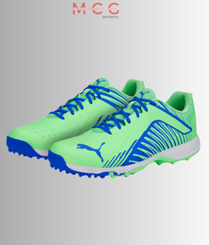 PUMA 22 FH Rubber Unisex Cricket Shoes Elektro Green-Bluemazing-White