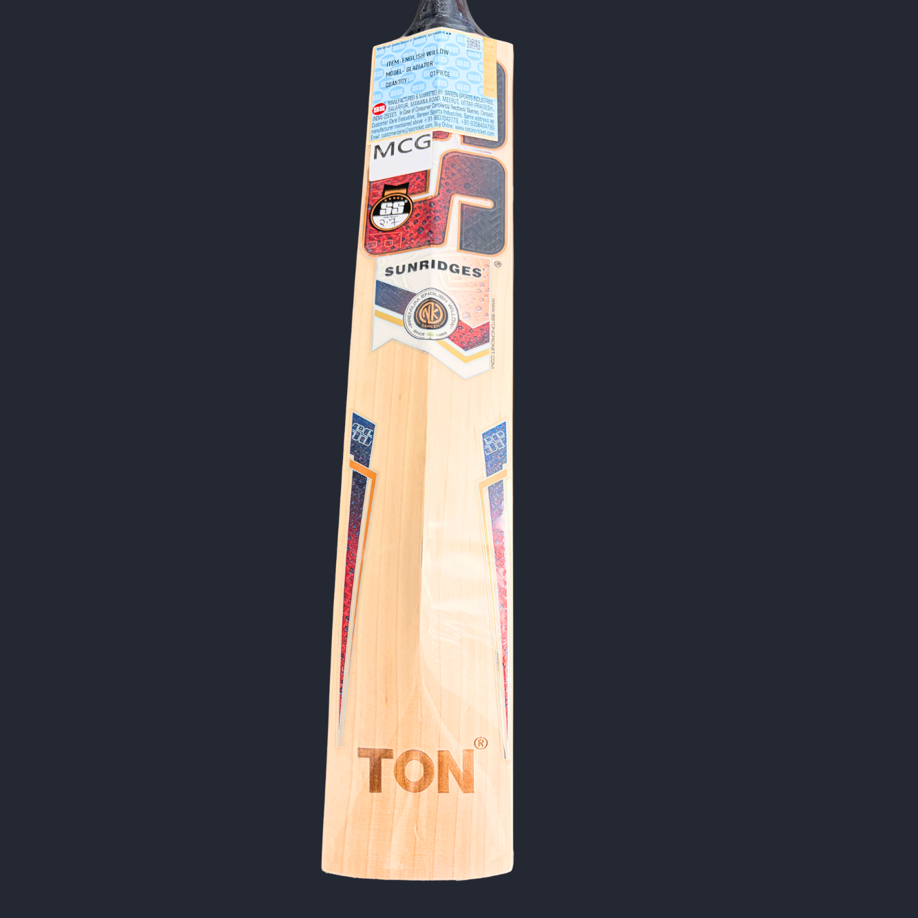 SS - Gladiator English Willow Cricket Bat - SH