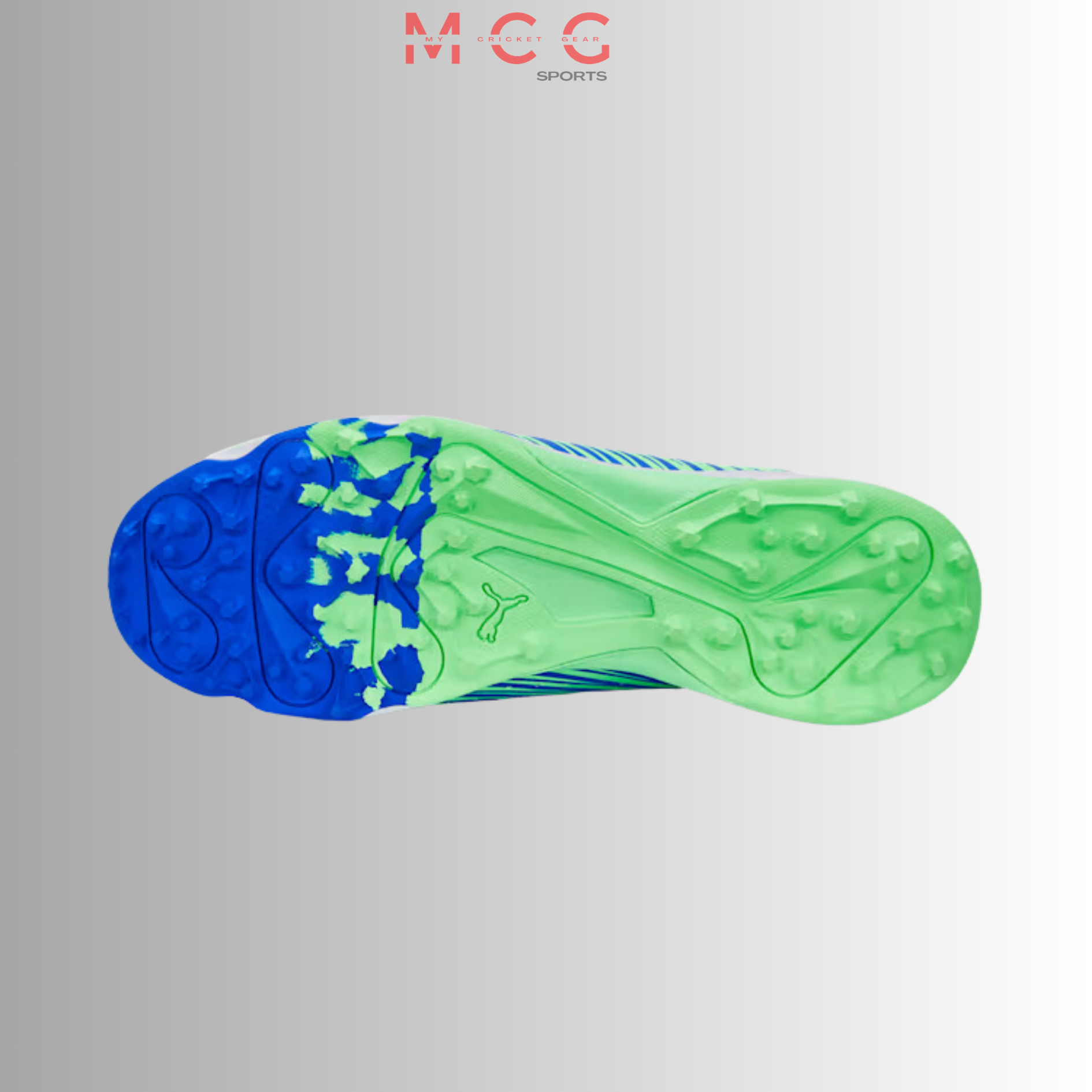 PUMA 22 FH Rubber Unisex Cricket Shoes Elektro Green-Bluemazing-White