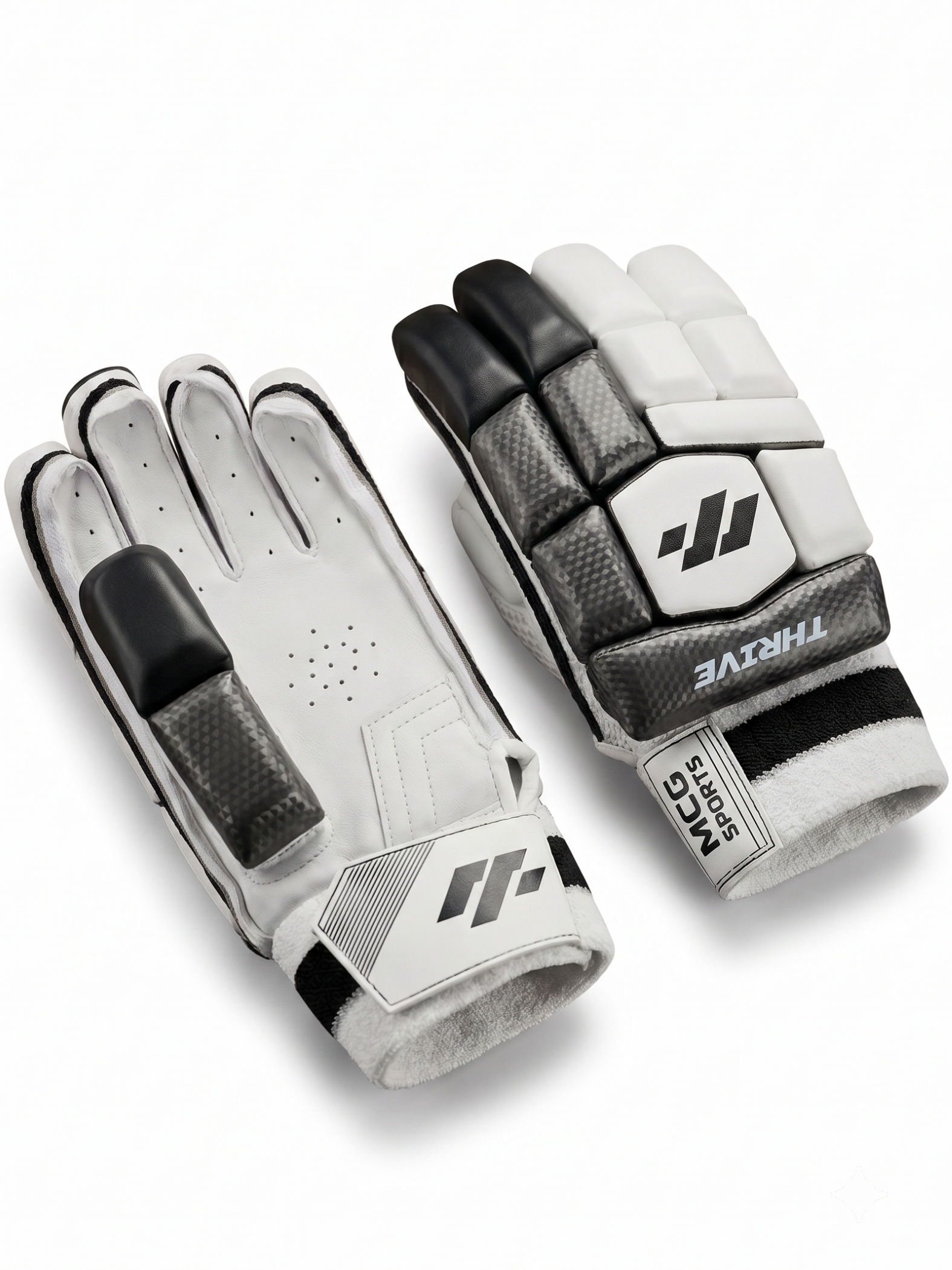 MCG Sports THRIVE Junior Cricket Batting Gloves – Reinforced Fingers, Soft Leather Palm, Mesh Ventilation