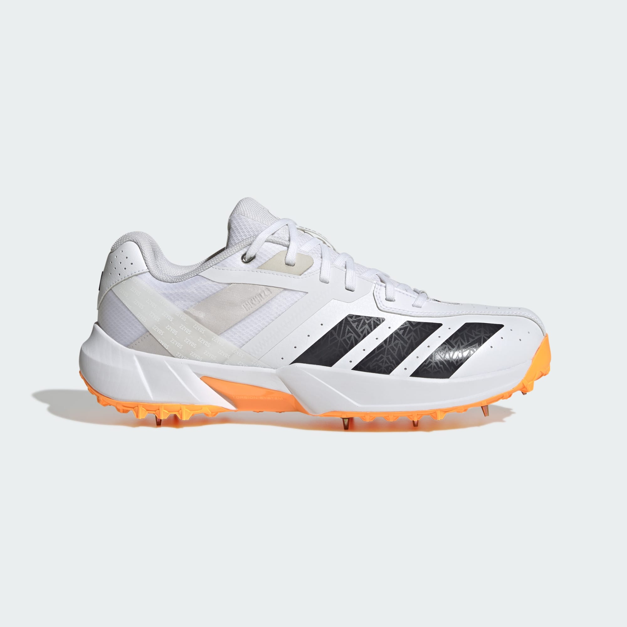 Adidas 22YDS Incurza cricket shoes in white - side view