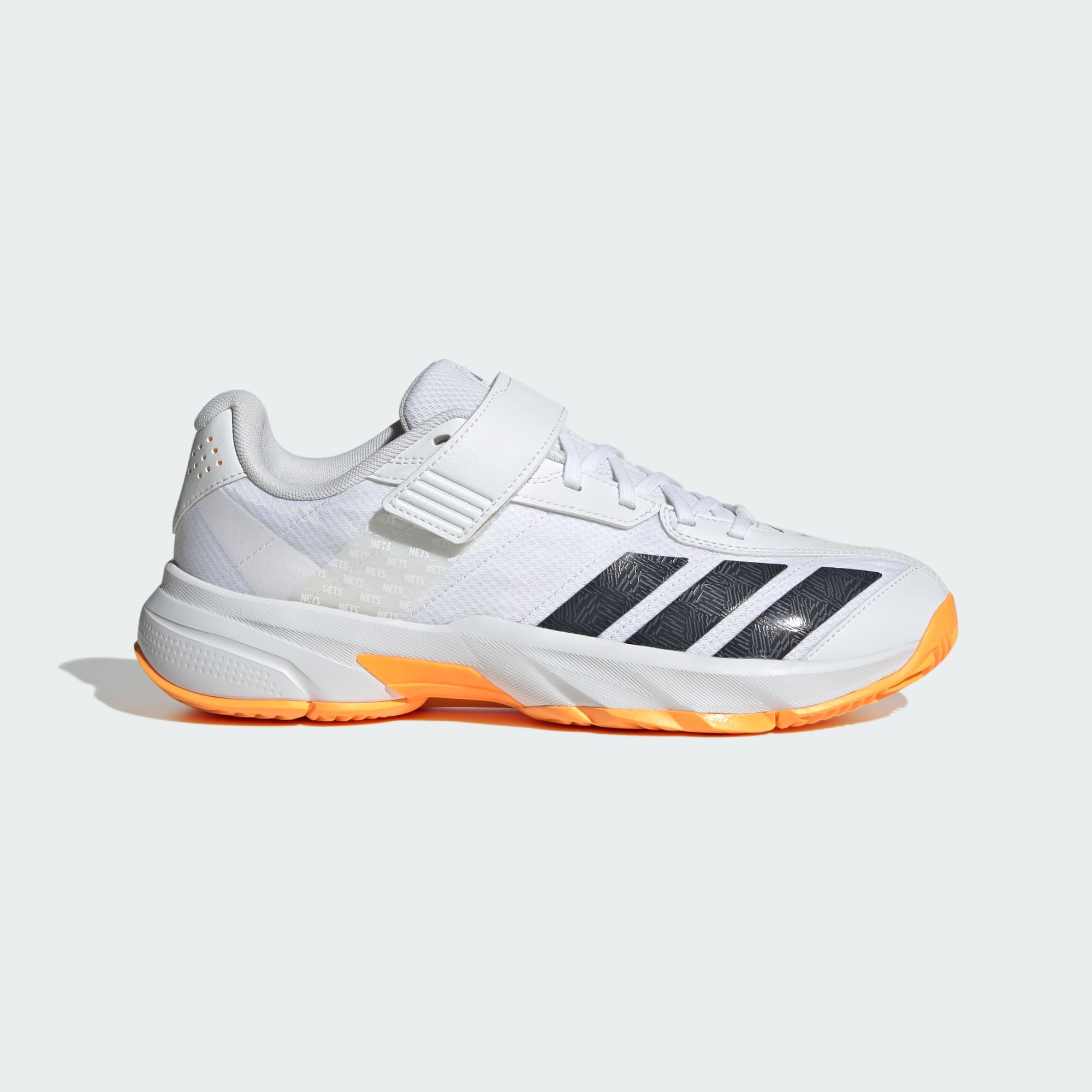 Adidas 22YDS Nets cricket shoes in white - side view