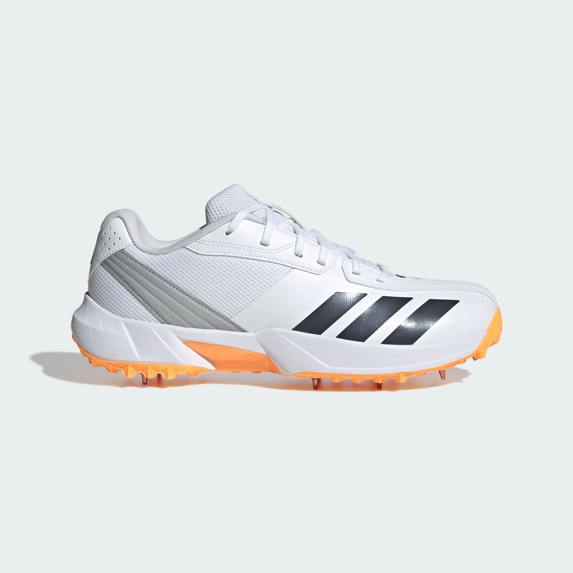 Adidas 22YDS Spike cricket shoes in white - side view