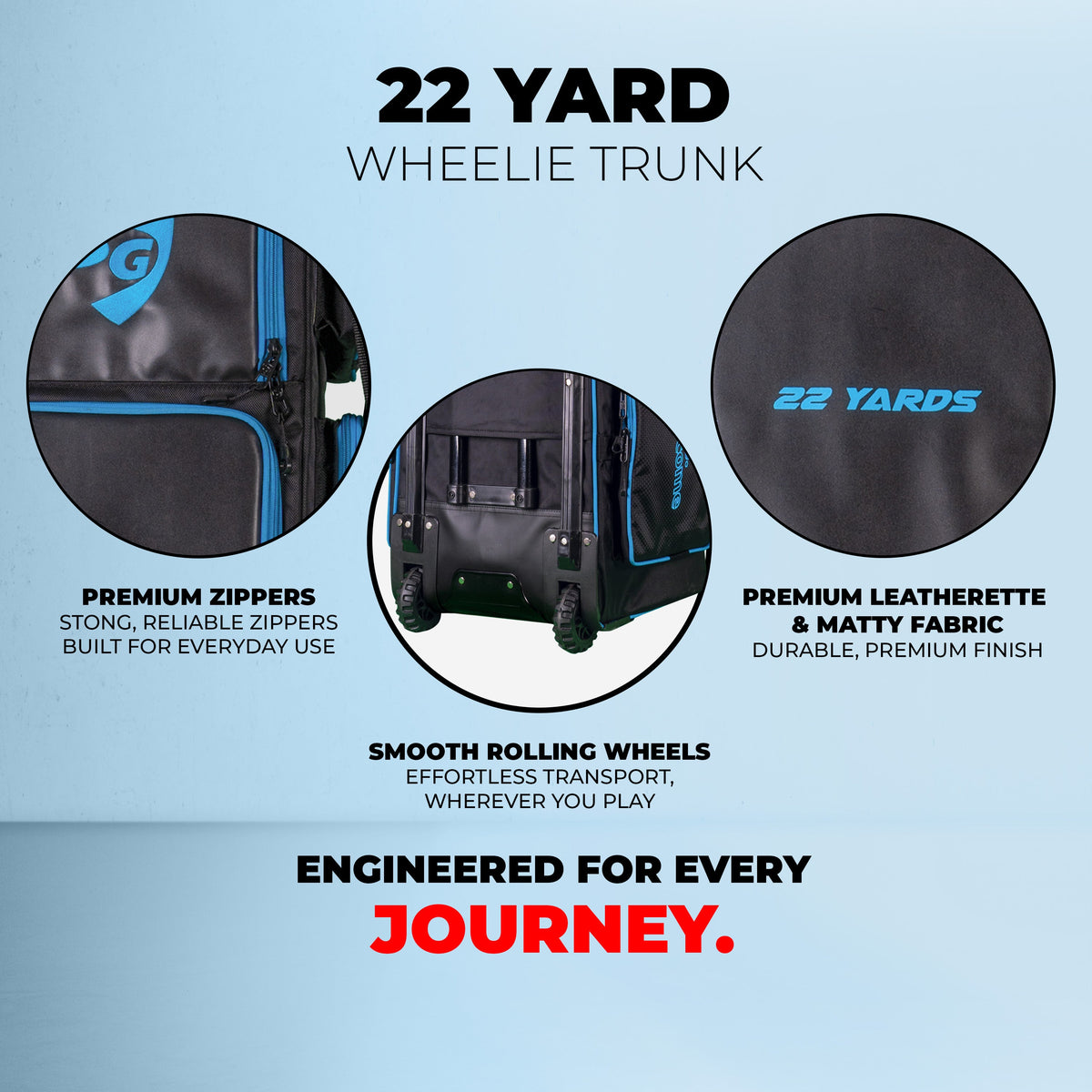 SG 22 Yards wheelie trunk separate shoe cavity and wheels