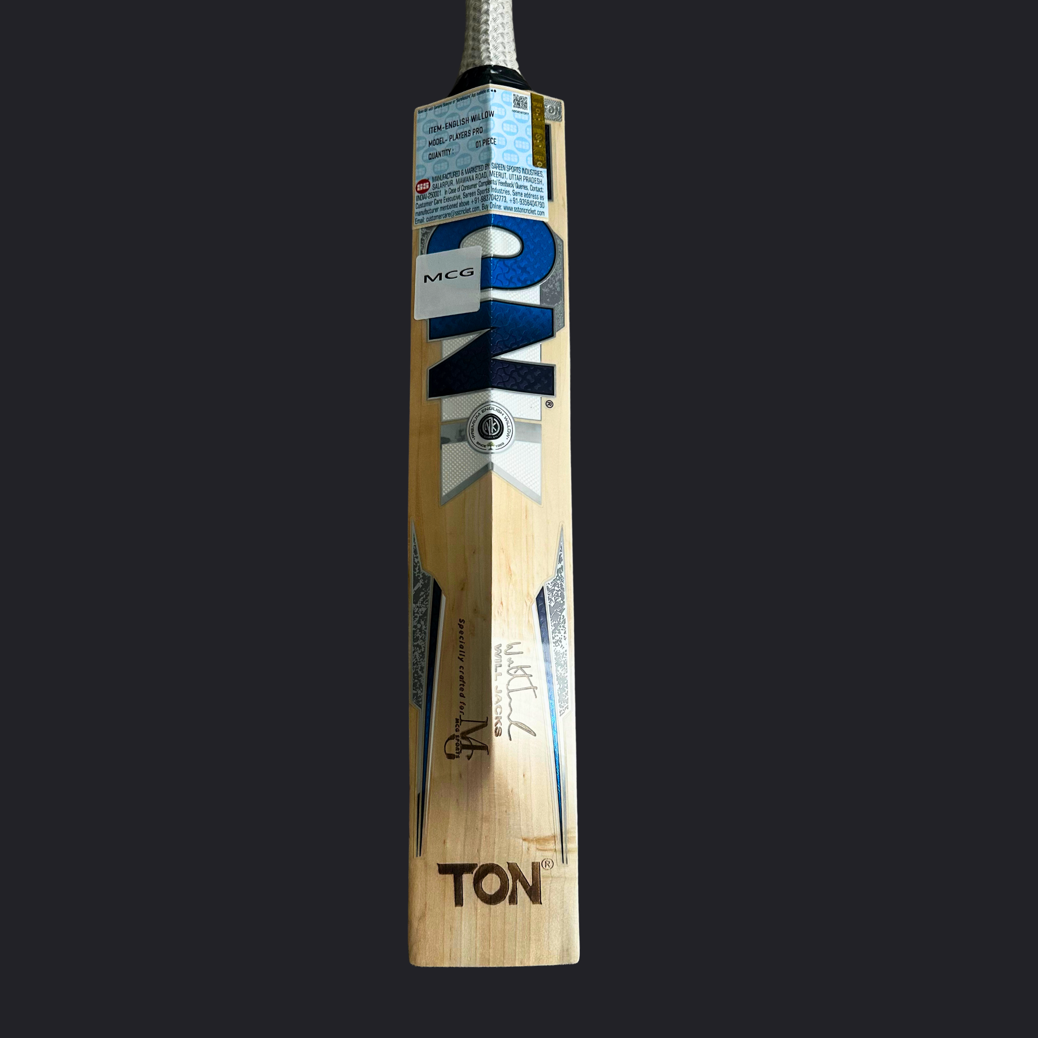 SS Pro Players Cricket Bat - Will Jacks