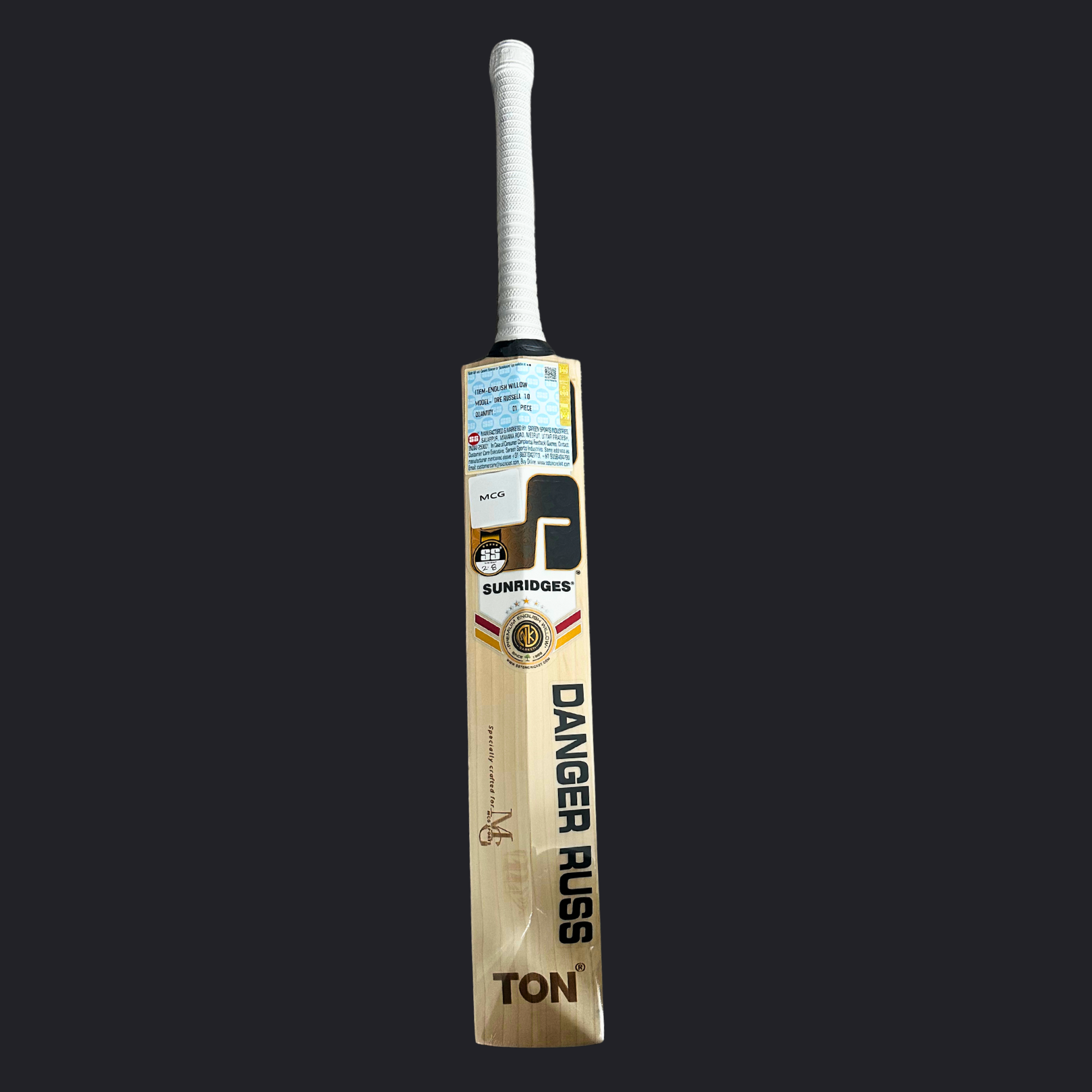 Image of SS - DRE RUSS 1.0 Grade-1 Cricket Bat