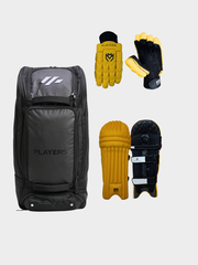 MCG Yellow Tour Combo – Pads + Gloves + Duffle Kit Bag