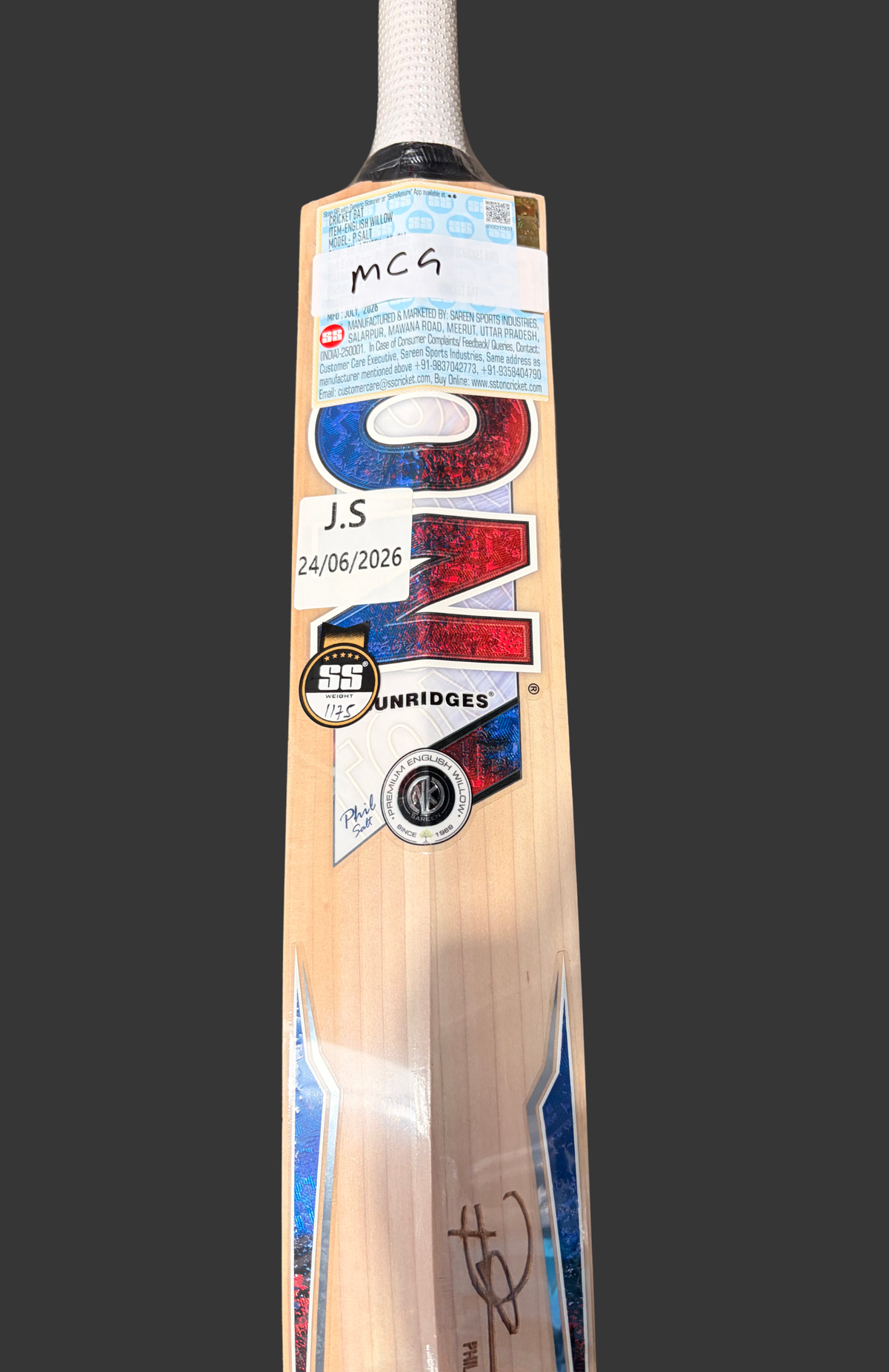 SS TON Phil Salt Player English Willow Cricket Bat - 2026/27 Edition