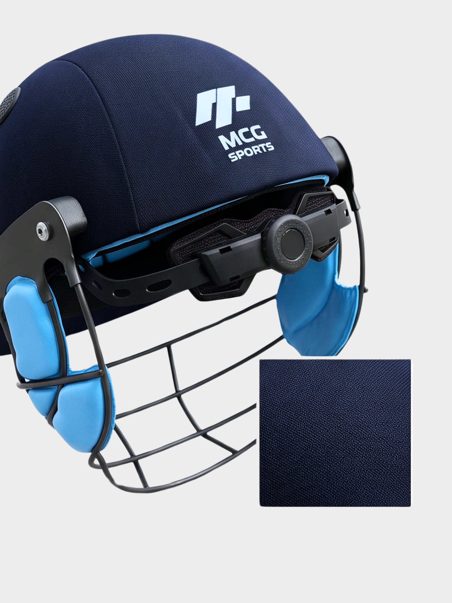 MCG Sports Junior Cricket Helmet – Navy (with rear adjuster)