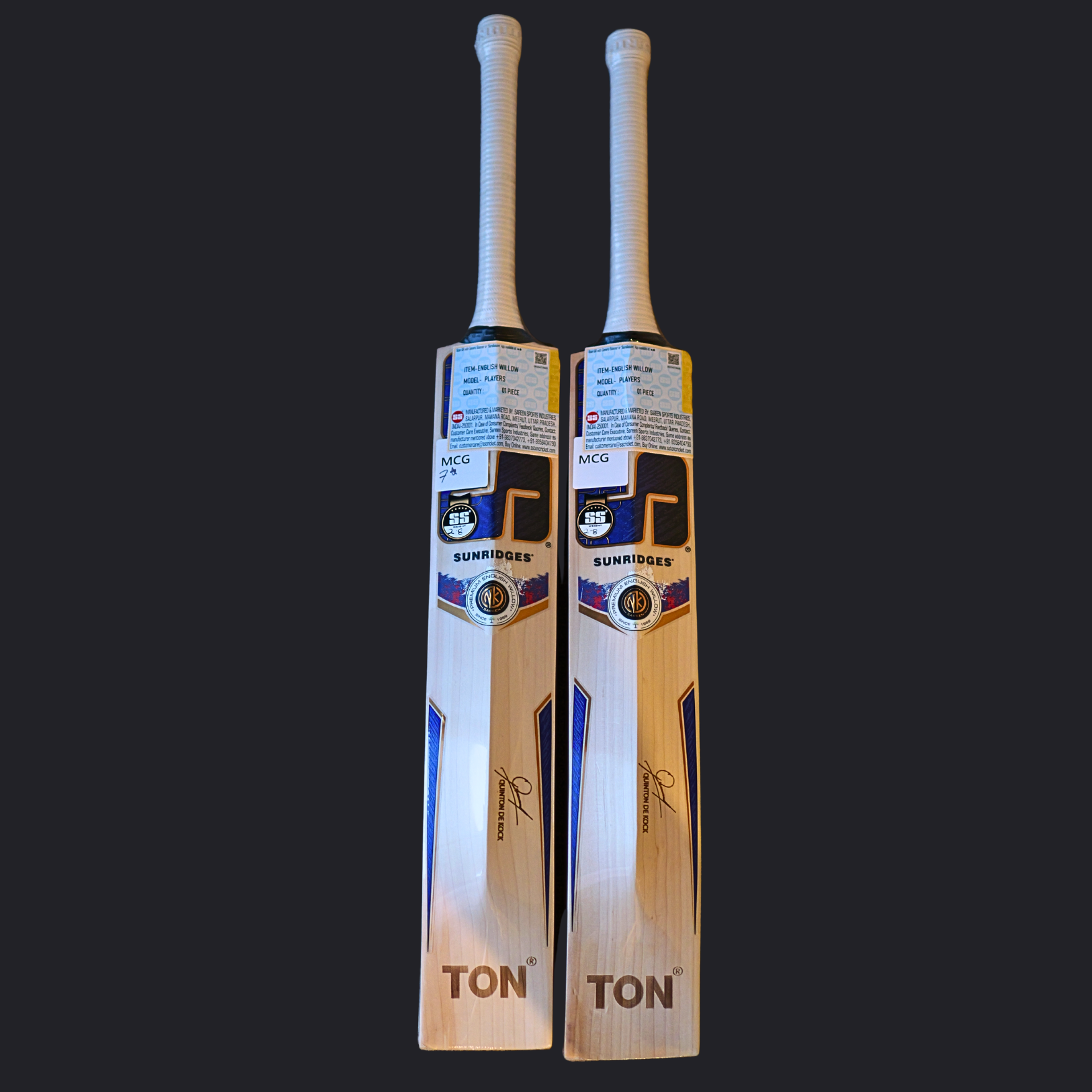 SS - Quinton de Kock (QDK) Players Edition Cricket Bat - SH