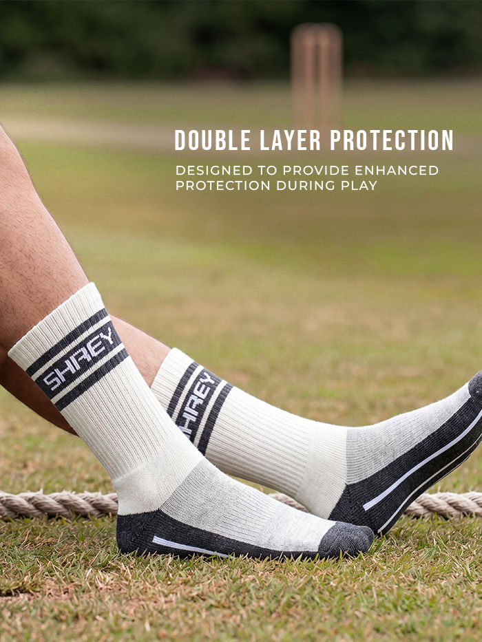 Shrey Pro Double Layer Cricket Socks - Coolmax Sweat-Wicking Yarn Detail