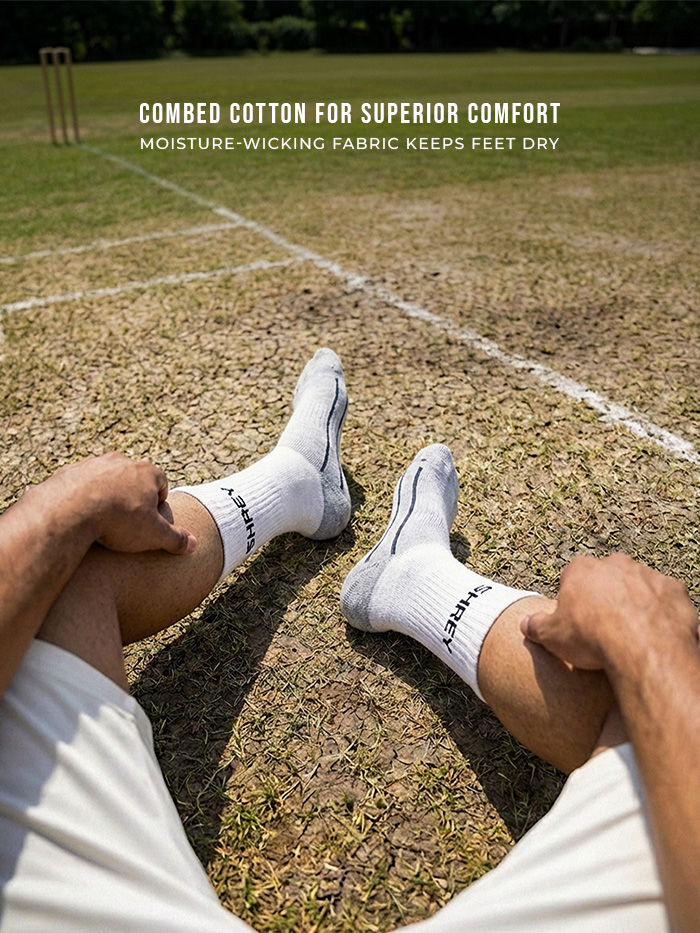 Shrey Original Match Cricket Socks - Cordura Heel & Toe Reinforcement