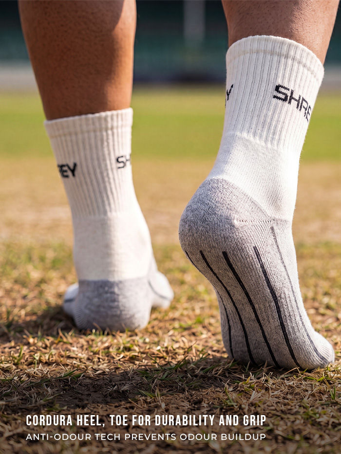 Shrey Original Match Cricket Socks - Ribbed Leg & Anti-Odour Detail