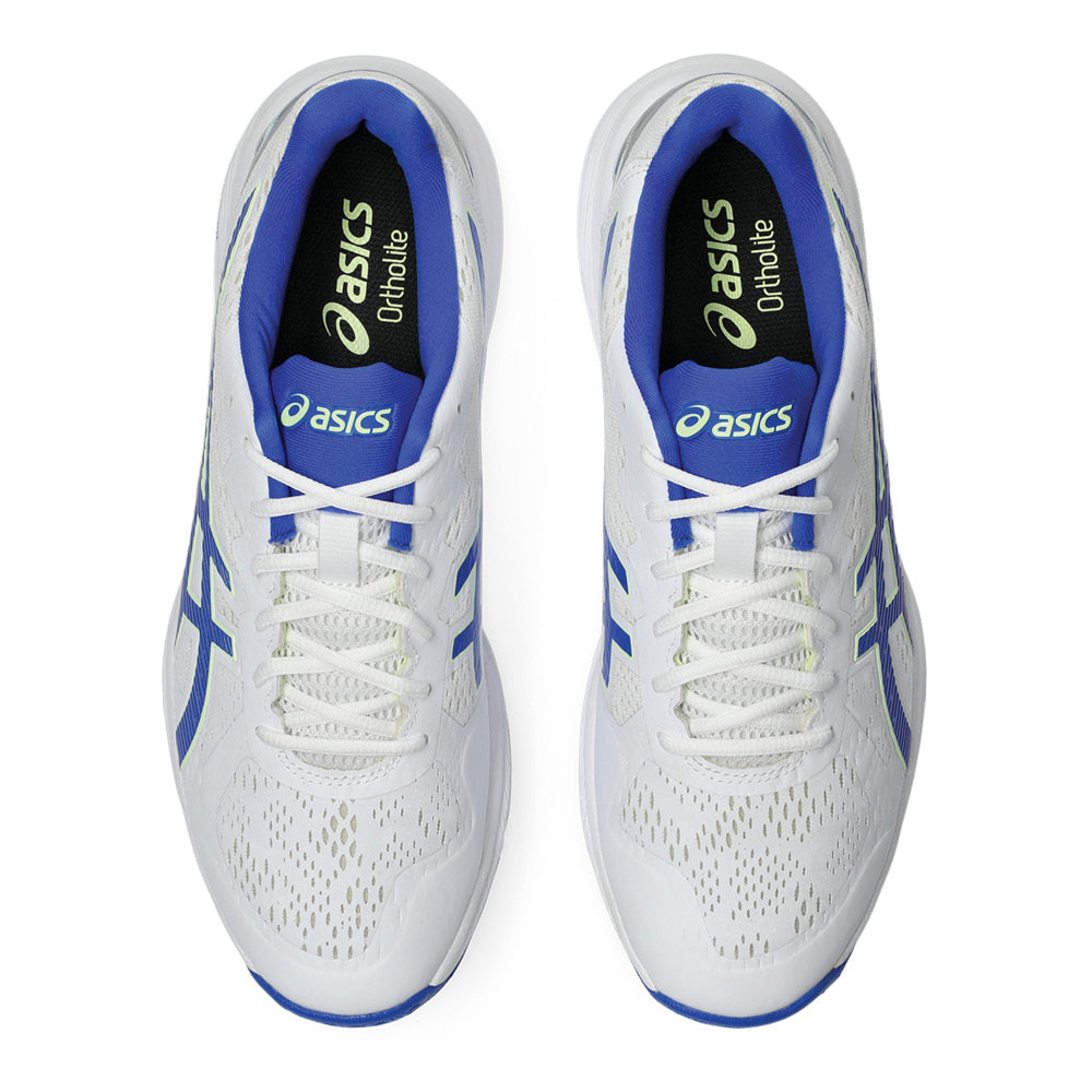 ASICS QUICK SINGLE FF White/Neon Blue side view