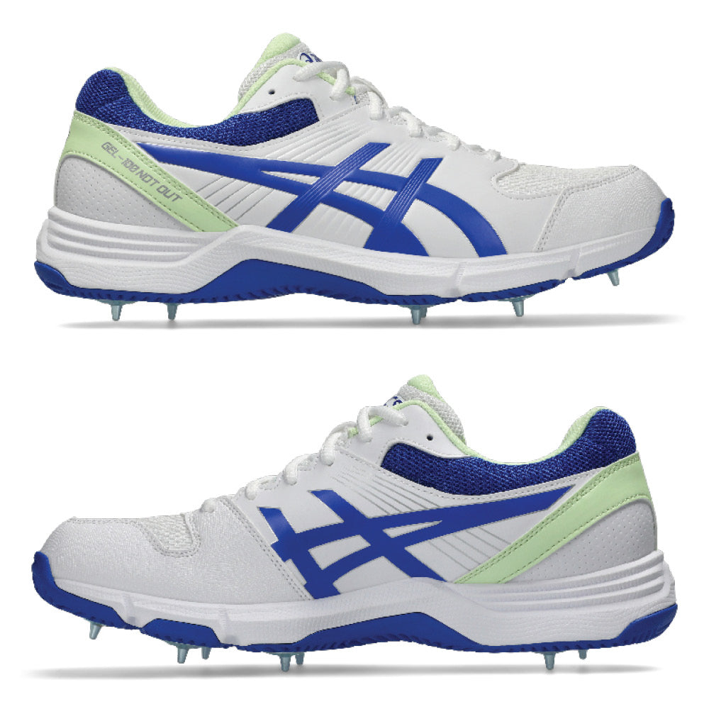 ASICS GEL-100 NOT OUT cricket shoes White/Neon Blue