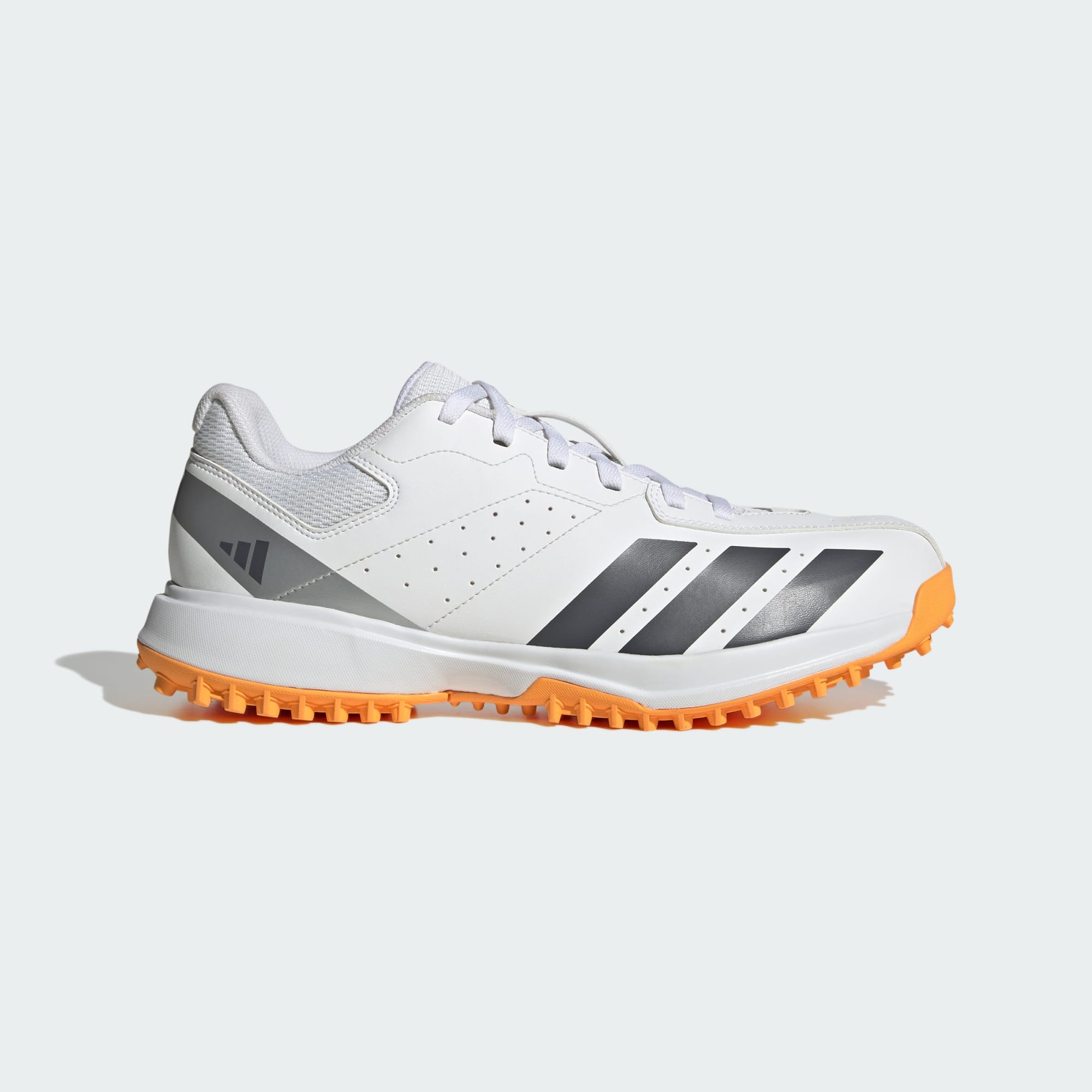 Adidas Howzat Spikeless cricket shoes in white - side view