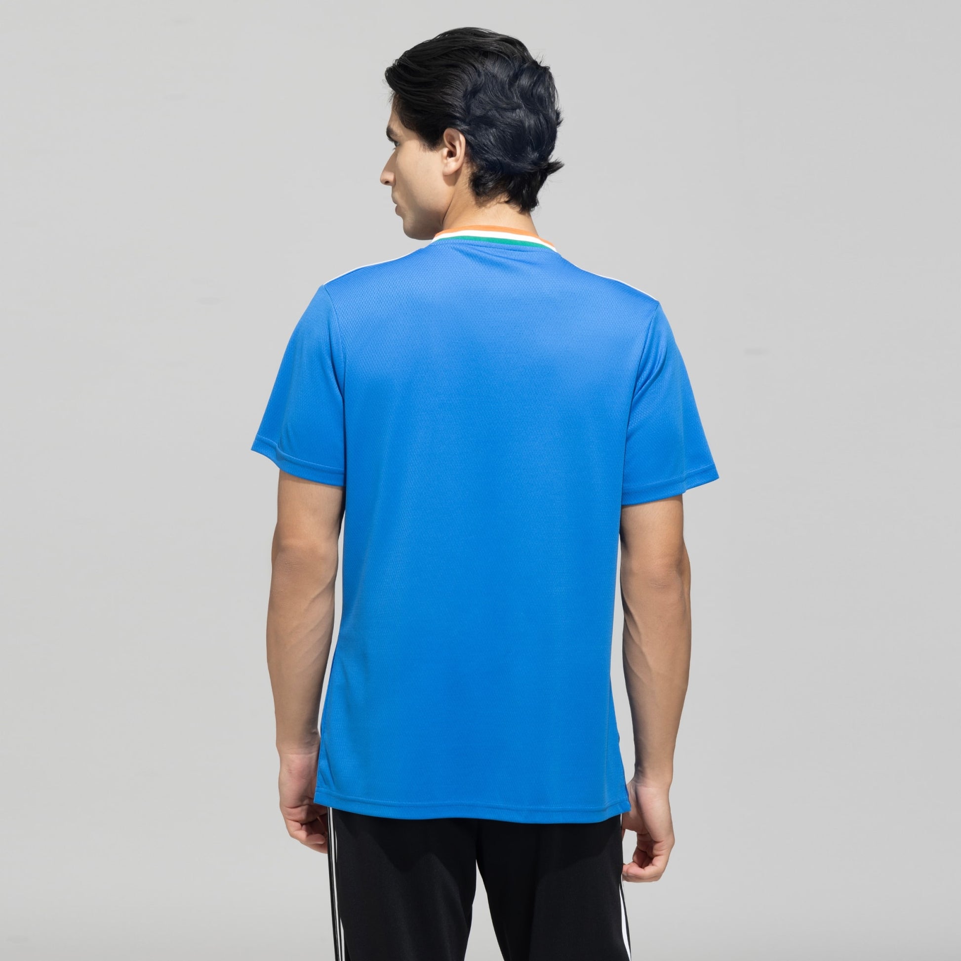 Adidas India T20 cricket fan jersey - back view on model