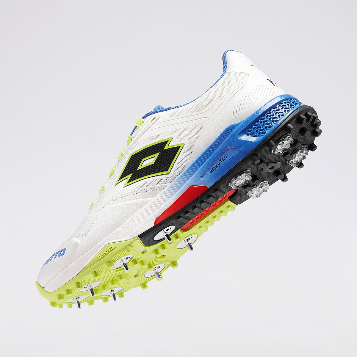 Lotto Super Shot cricket spikes pair view showing air mesh upper