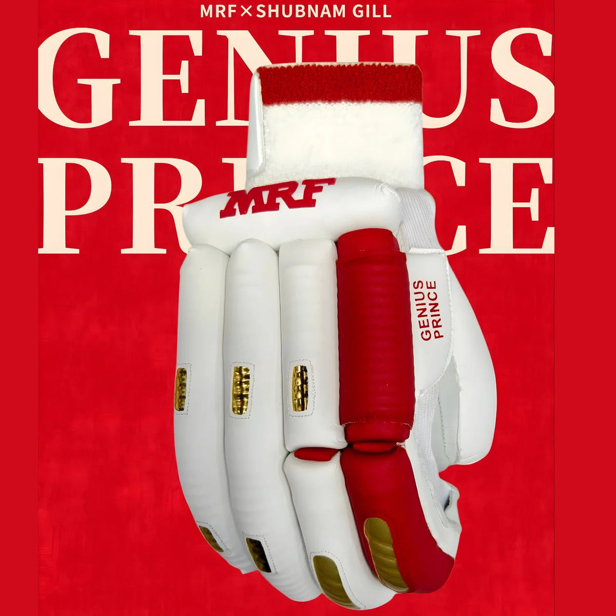 MRF Genius Prince Cricket Batting Gloves - Sheepskin Leather, Mens