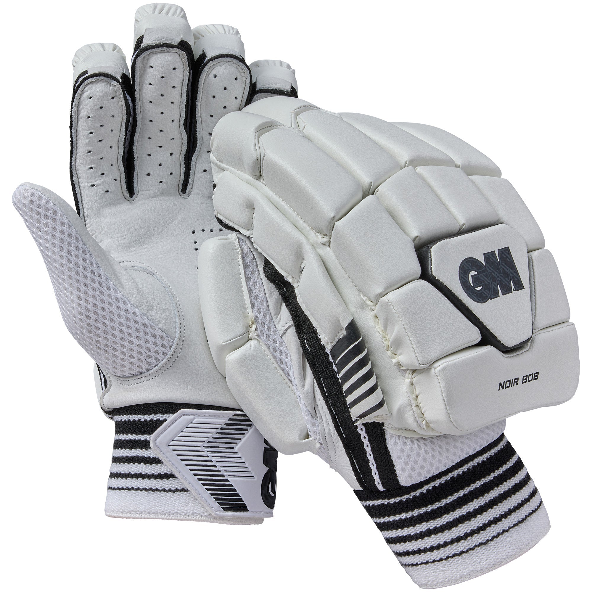 GM Noir 808 adult batting gloves 2026/27 - pair showing Pro PU multi-section back and HD foam finger rolls