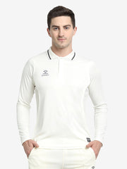 Shrey Cricket Premium Long Sleeve Shirt Off White - Front View