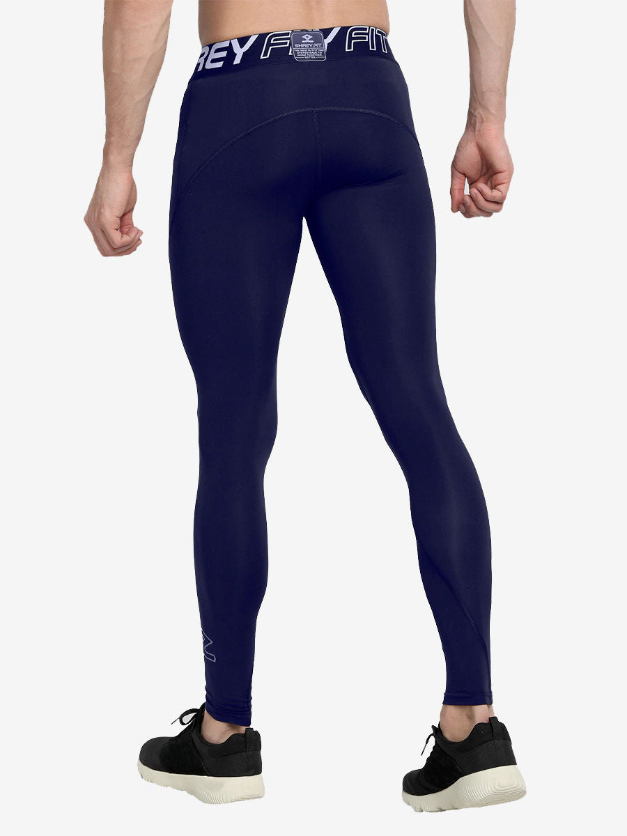 Shrey Intense Compression Long Tights Navy - Side