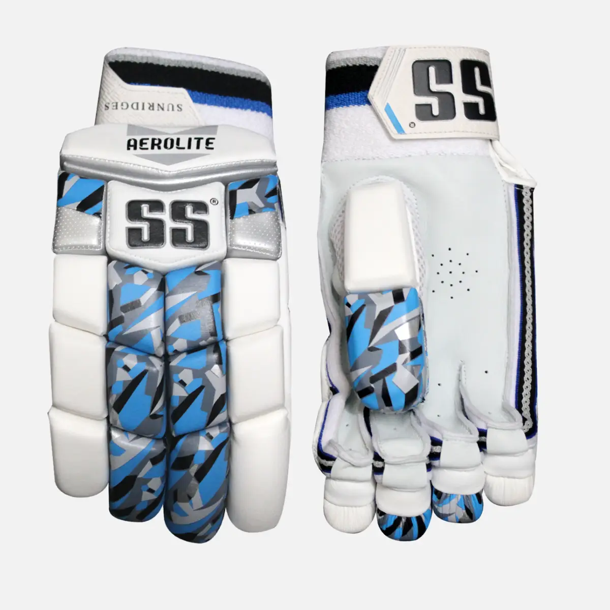SS Aerolite Pro Series cricket batting gloves - soft sheep leather palm with fibre finger inserts