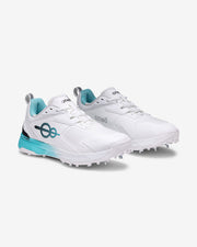 One8 Cover Drive 18 Pro cricket shoes in Jersey White Sonic Blue Classic Black