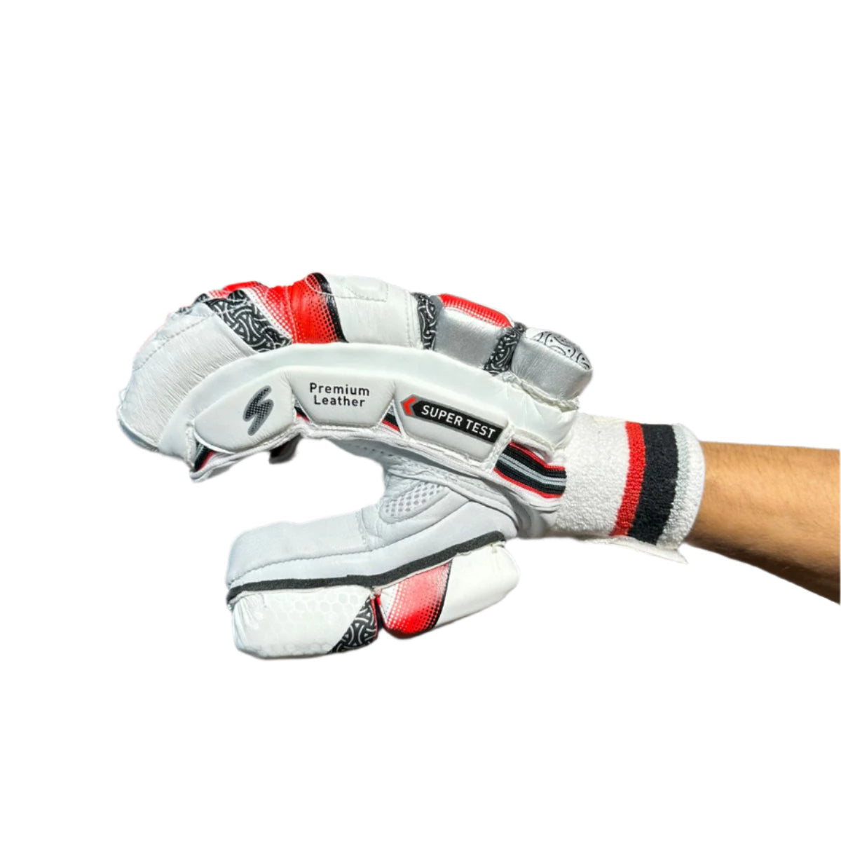 SS Super Test batting gloves wide Velcro wrist closure and sweat-absorbing grip