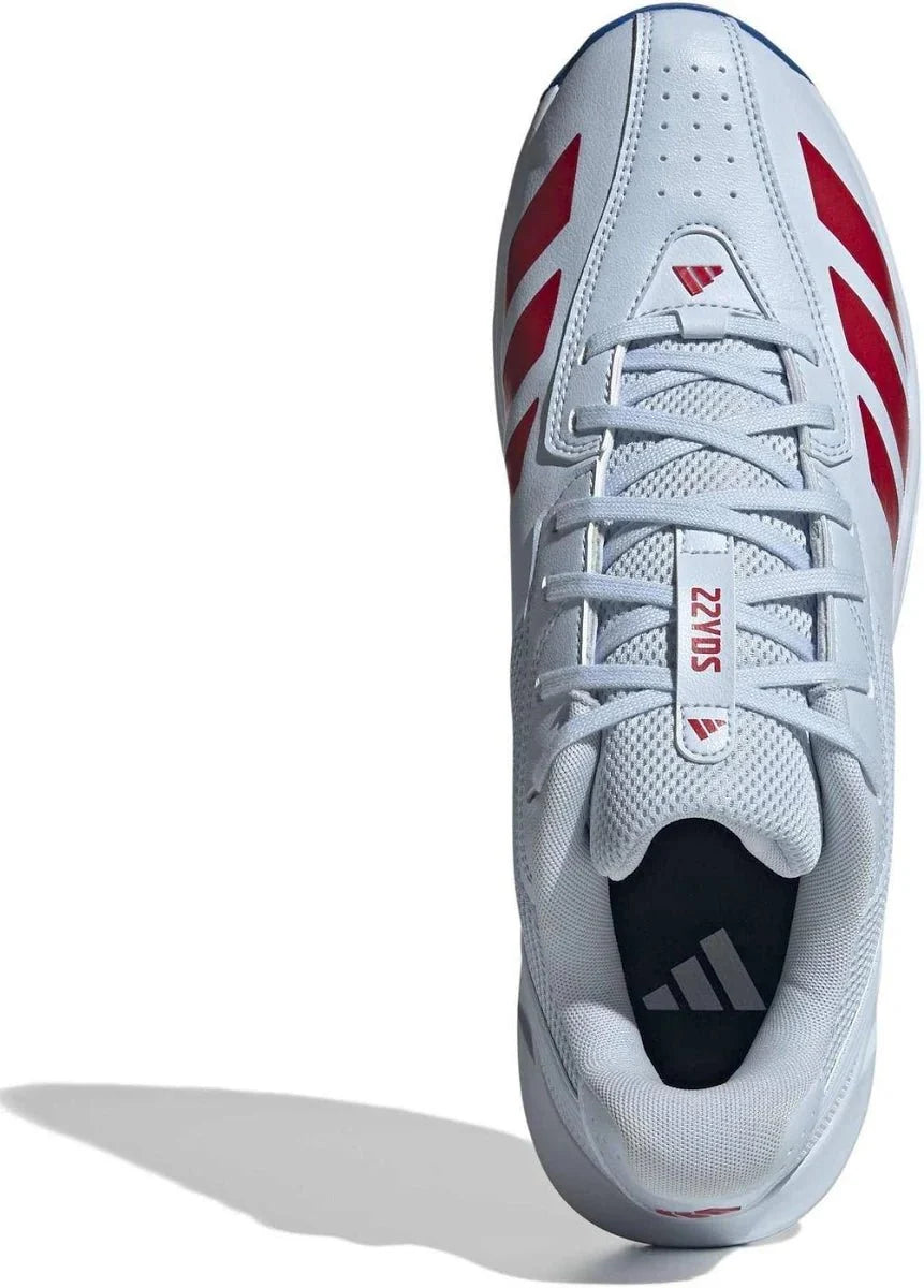 Adidas 22YDS Spike blue cricket shoes - detail view