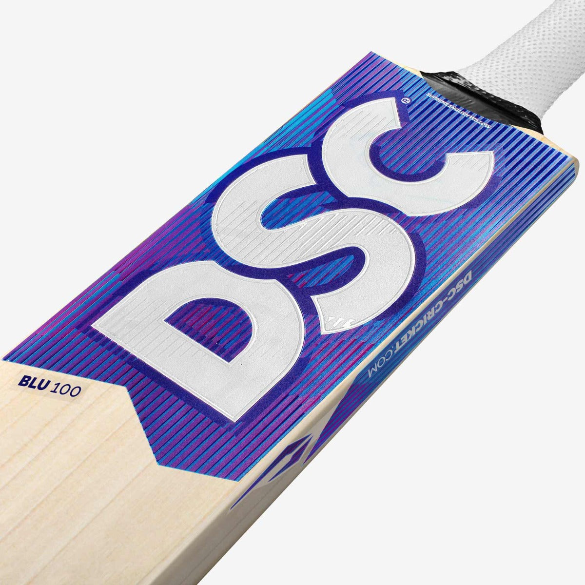 DSC BLU 100 cricket bat back view showing full back profile and spine