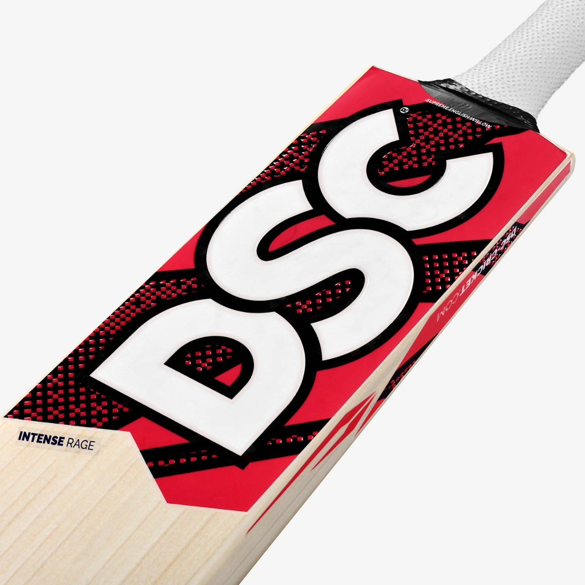 DSC Intense Rage cricket bat back view showing mid profile and spine