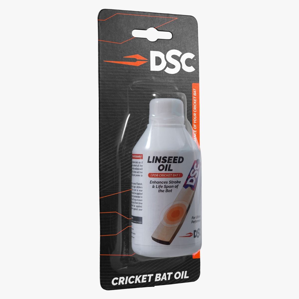 DSC Linseed Oil for Cricket Bats 100ml - Back Label / Instructions