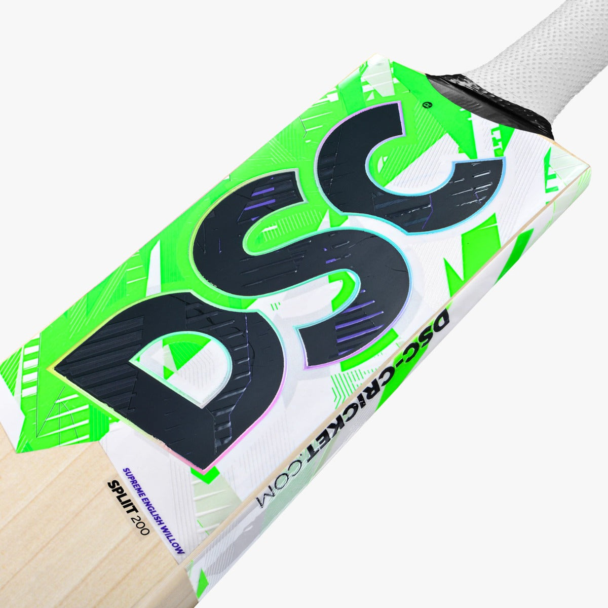 DSC SPLIIT 200 cricket bat back view showing spine and mid-blade shaping