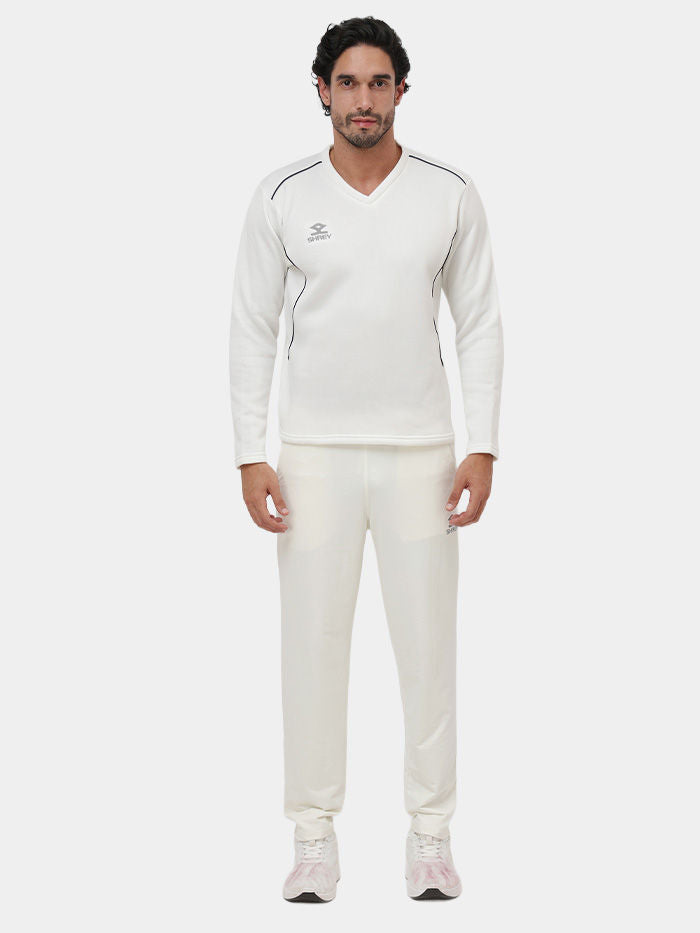 Shrey Match Sweater Long Sleeve Off White - Detail Shot