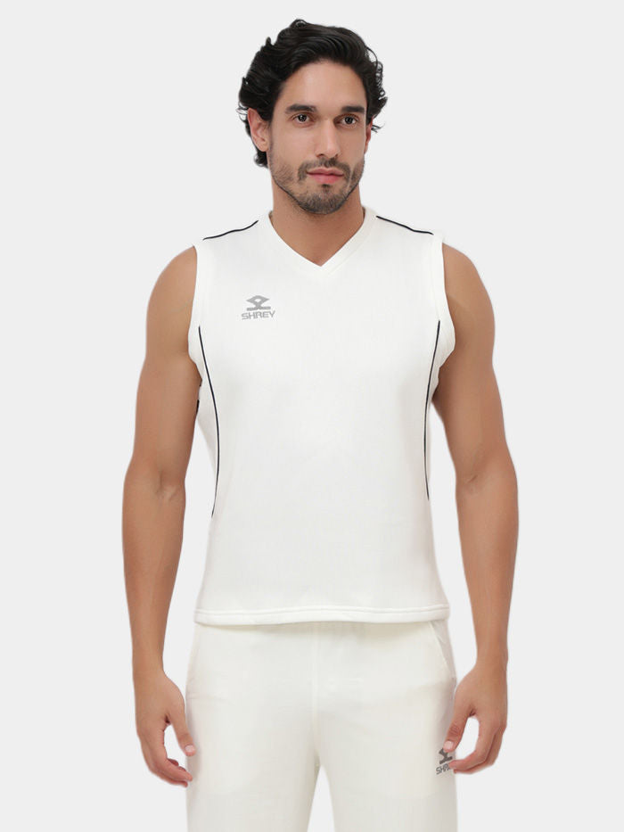 Shrey Match Slipover Sleeveless Off White - Front View