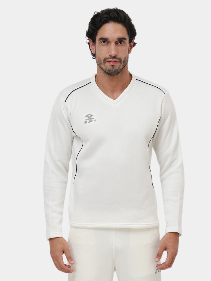 Shrey Match Sweater Long Sleeve Off White - Front View