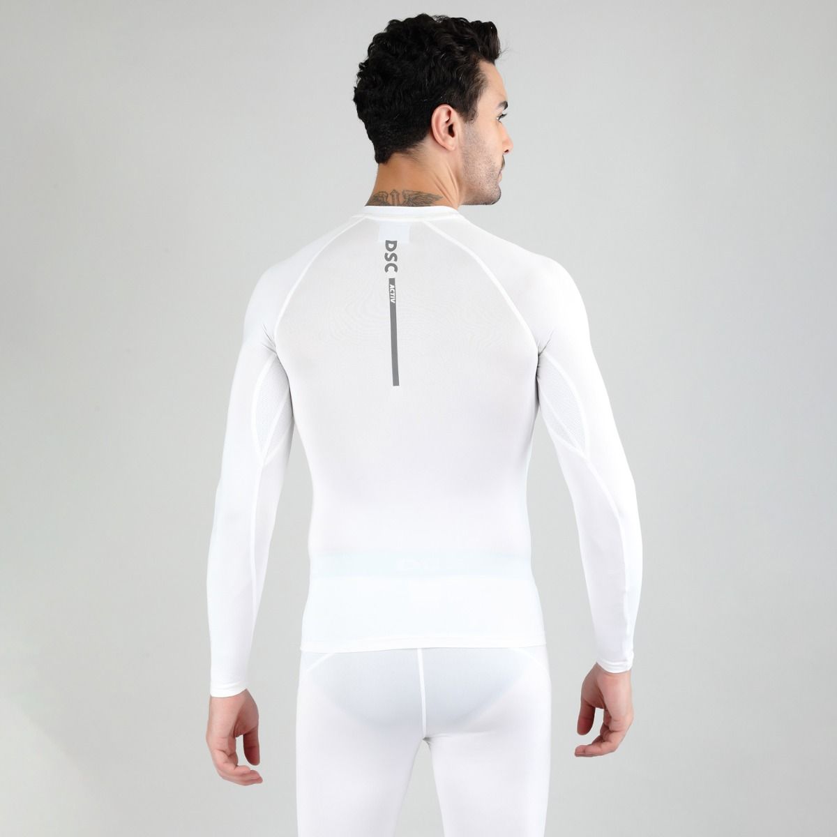 DSC MP Top L/S Compression - White - Side View