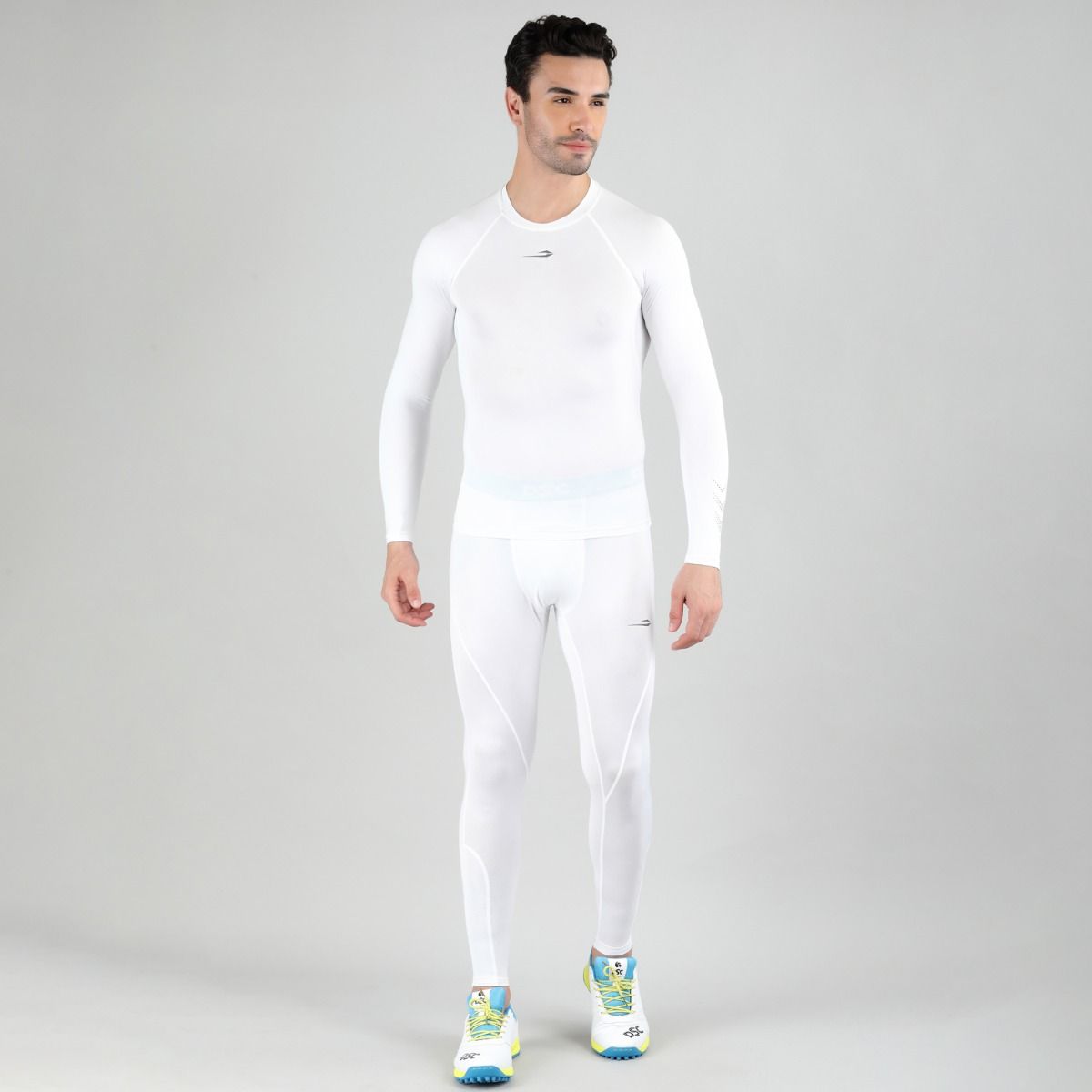 DSC MP Top L/S Compression - White - Performance Shot