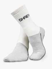 Shrey Original Match Cricket Socks Grey/White - Hero Pair Shot