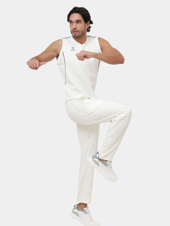 Shrey Match Slipover Sleeveless Off White - Lifestyle Shot