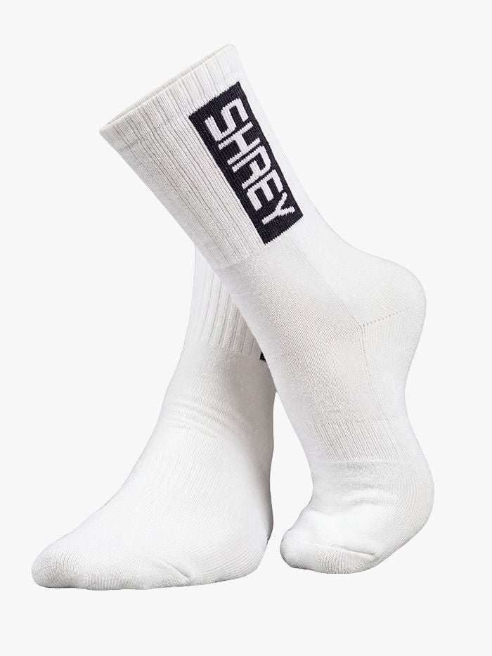Shrey Premium Grip Plus Cricket Socks White - Hero Pair Shot