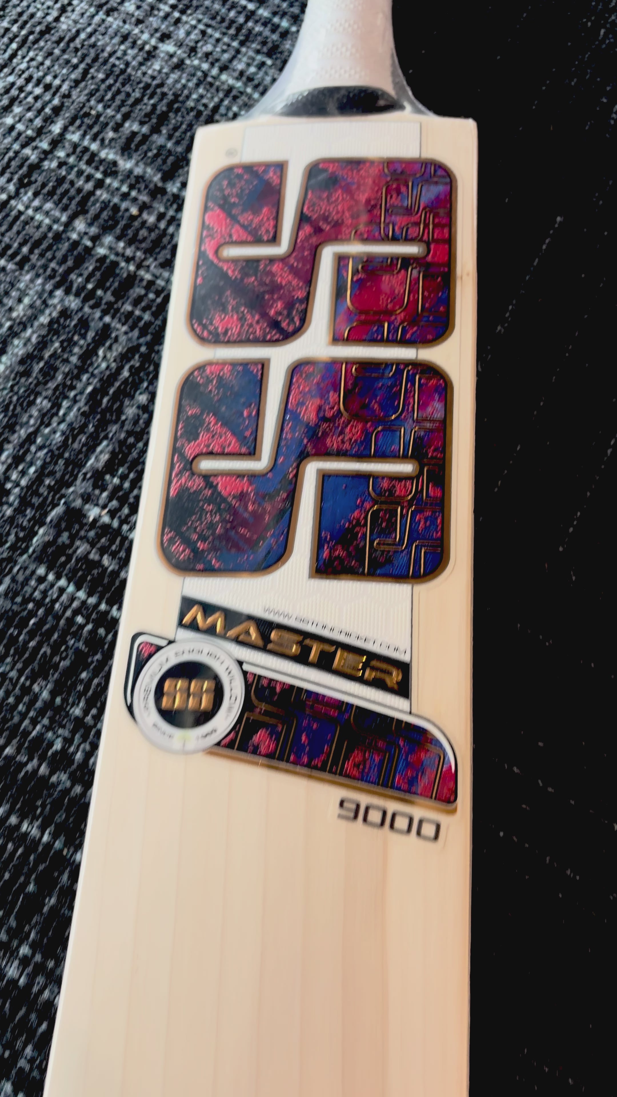 Load video: SS Master 9000 Grade 1+ English Willow Cricket Bat - SH