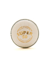SG Super 50 white 4-piece leatherette cricket ball