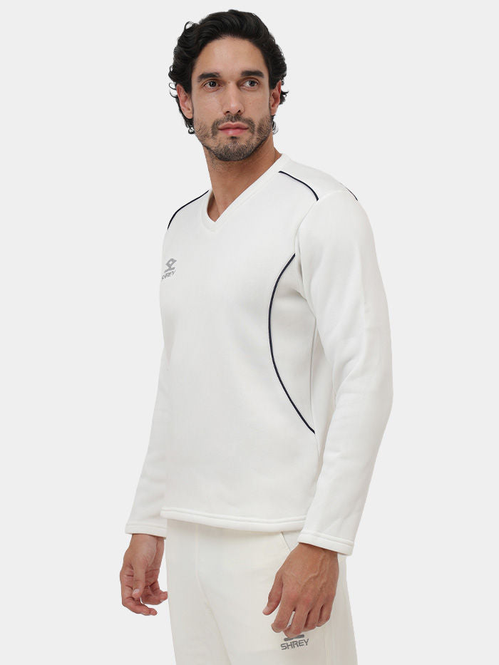Shrey Match Sweater Long Sleeve Off White - Side View